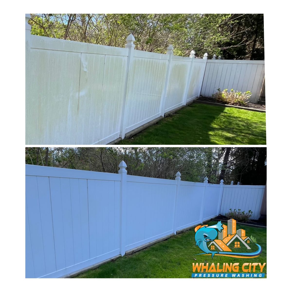 Fence Washing Before/After