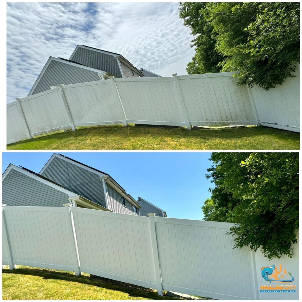 Fence Washing Before/After